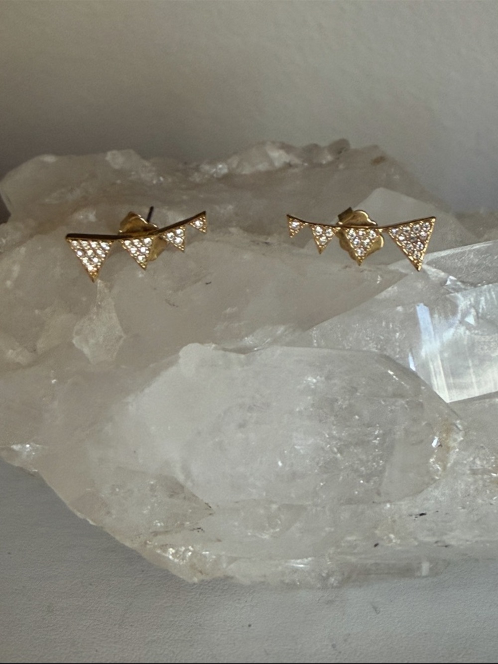 Nordstrom Gold Triangle Cluster Pavé Stud Earrings